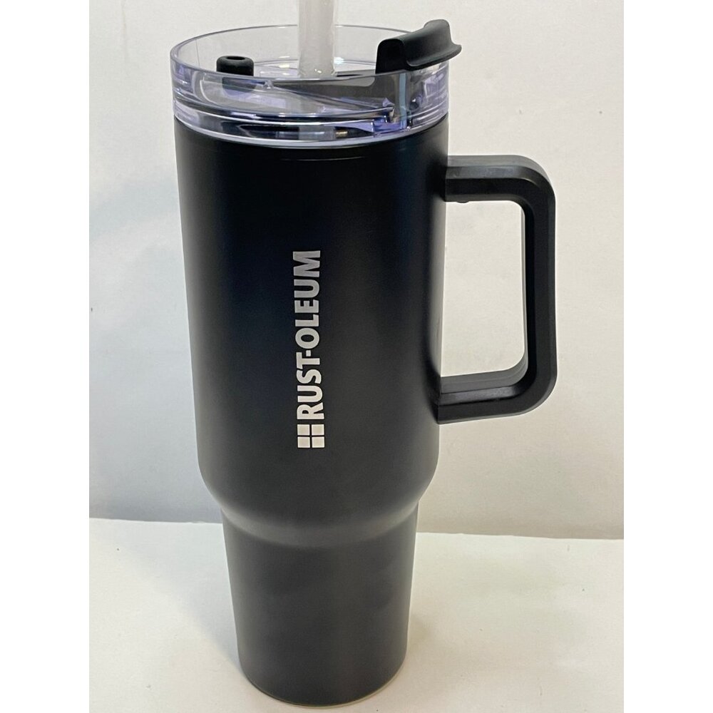 Rust-Oleum 40oz tumbler cup stainless steel 10" shop tools garage black new